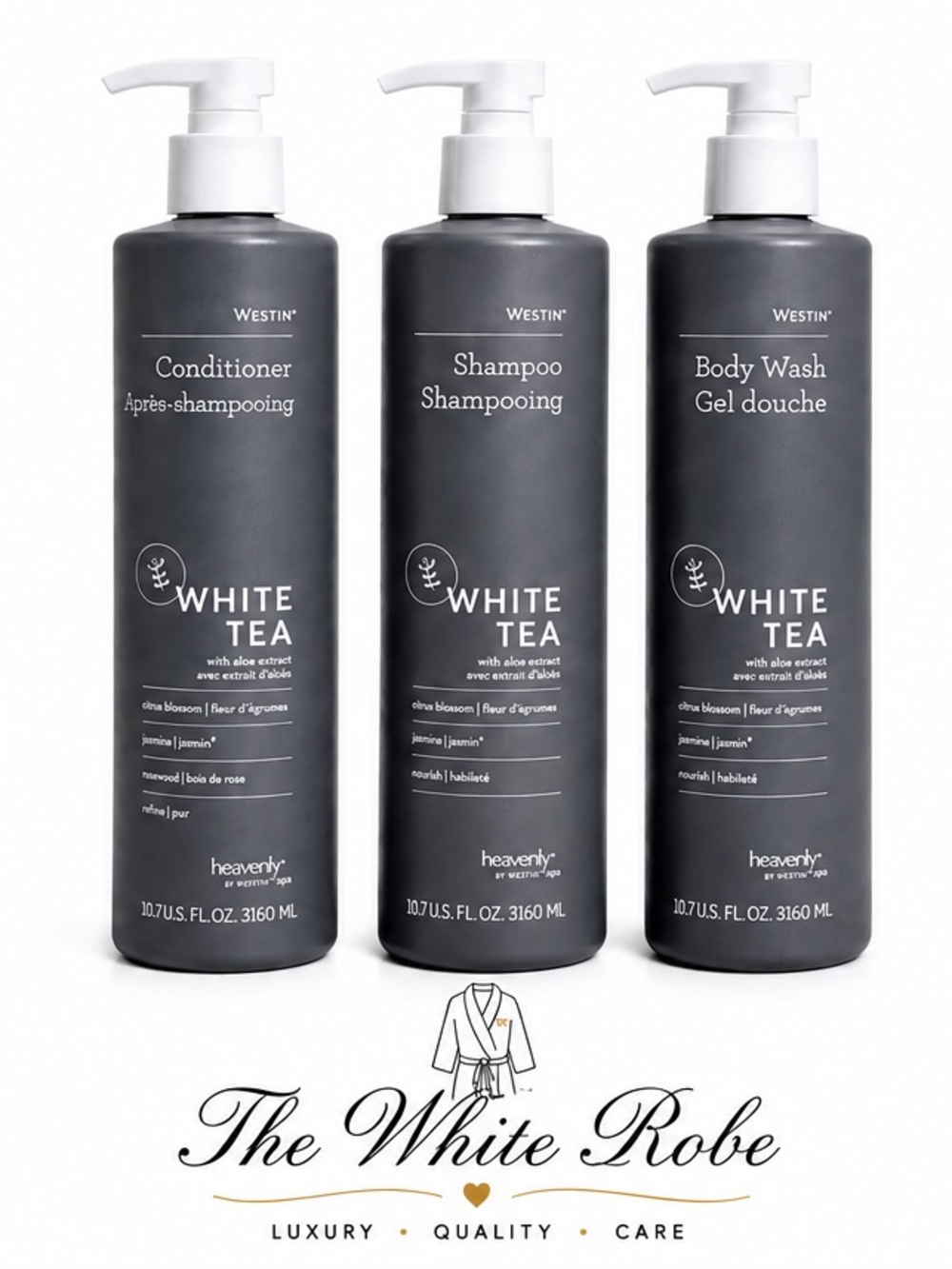 (3 PACK) WHITE TEA TRIO SHAMPOO, CONDITIONER & BODY WASH 12.17 fl.oz
